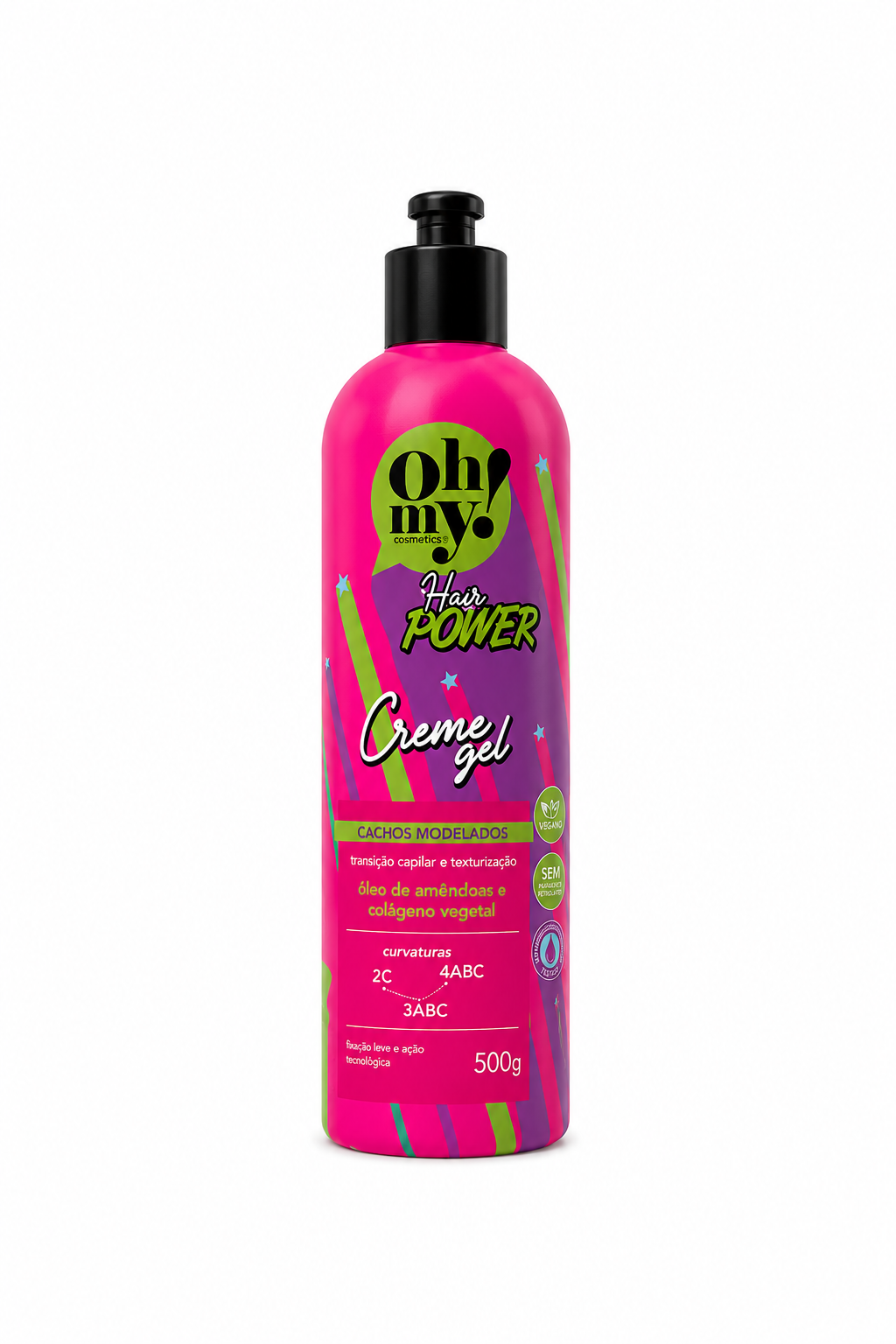 Creme Gel Hair Power Oh My 500g para definição de cachos e ondas
