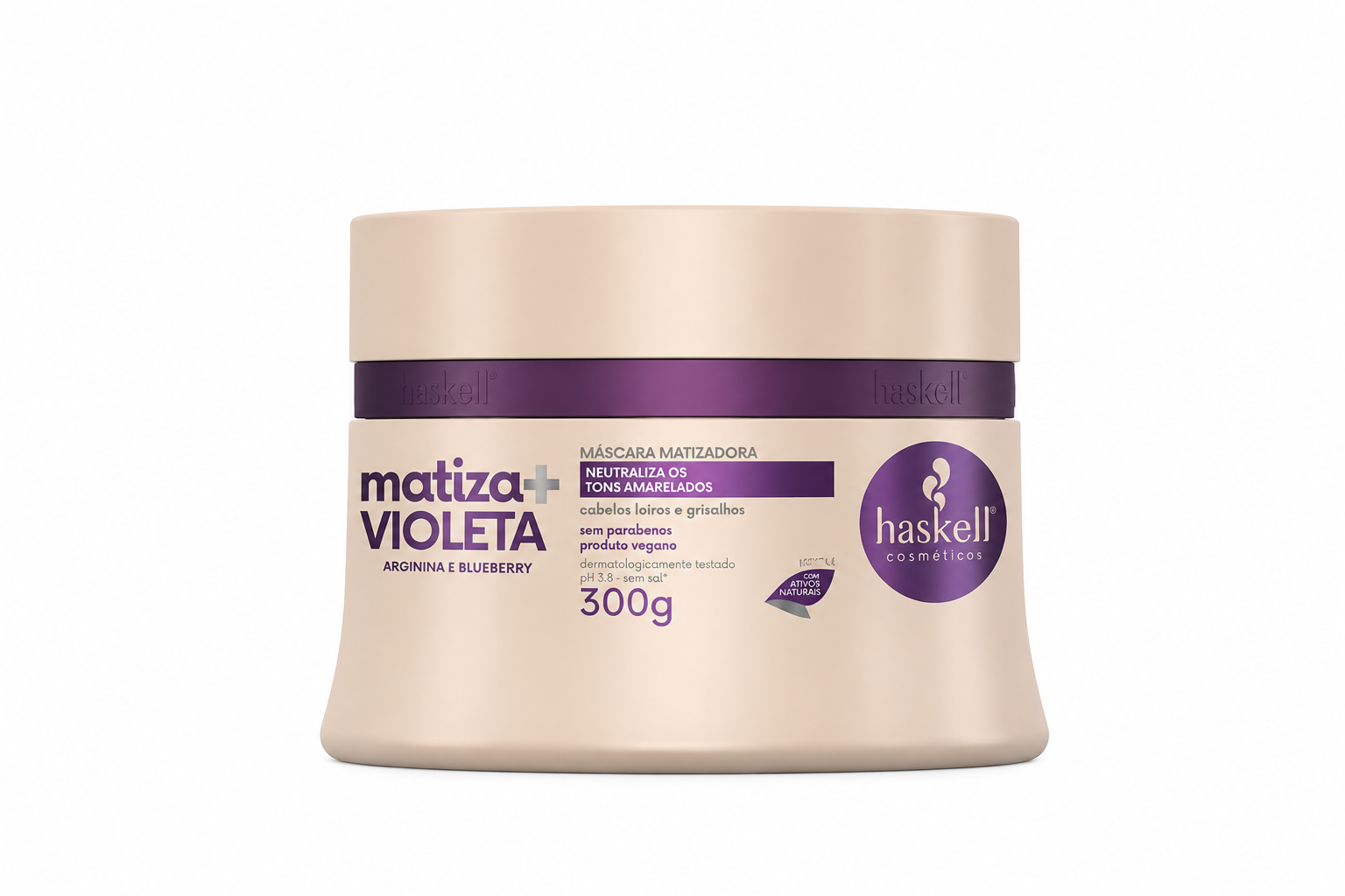 Máscara Capilar Haskell Matiza Mais 300g Matizadora para Cabelos Loiros, Grisalhos e Descoloridos